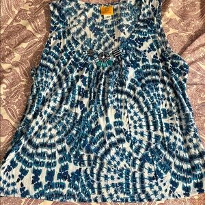 Ruby Rd. Blue Patterned Tank Top​